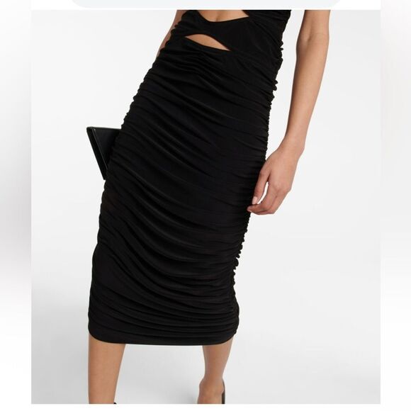 Norma Kamali Black Cutout Midi Dress - Picture 7 of 12